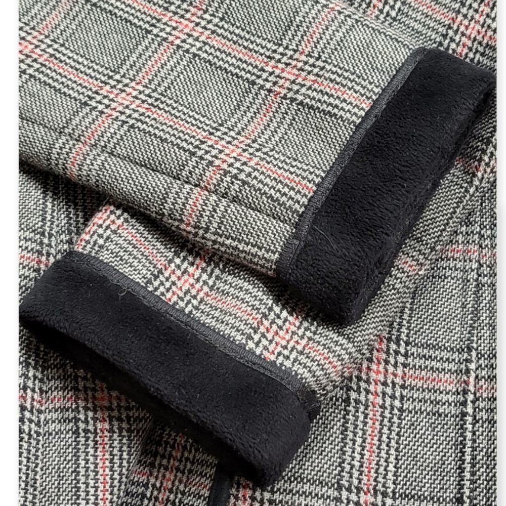 ZARA Plaid Grey/Black/Red Trench Coat‎ w Velvet Lining XXL (45/46) - Picture 7 of 10